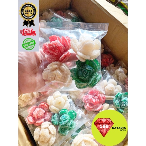 

[1102]--[PACK] PALA BUNGA ISI 4 BUAH / PALA BUNGA WARNA / MANISAN PALA KERING BENTUK BUNGA / MANISAN PALA BUNGA