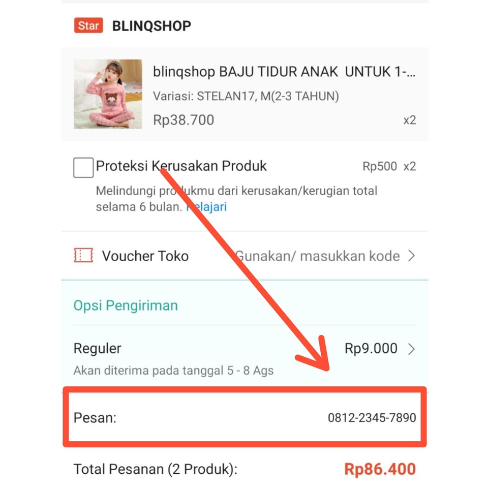 blinqshop BAJU TIDUR ANAK UNTUK 1-10 TAHUN