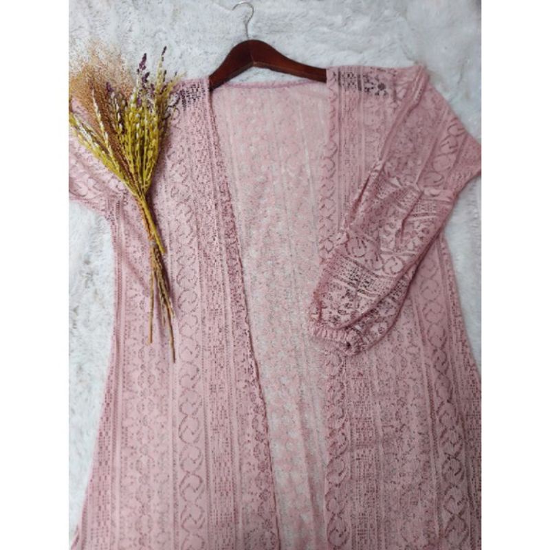 KARDIGAN BRUKAT LENGAN BALON/PROMO LONG OUTER BRUKAT-4