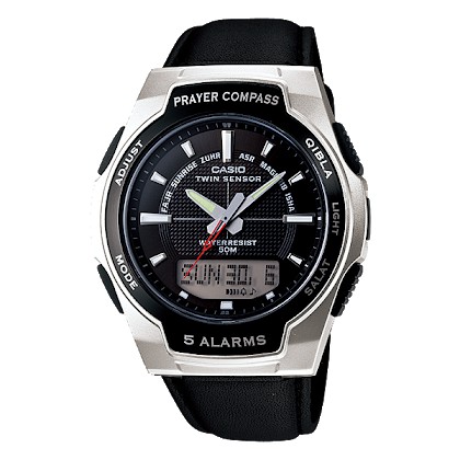 Jam Tangan Casio Prayer Compas Islamic Kulit CPW-500HL-1A Original