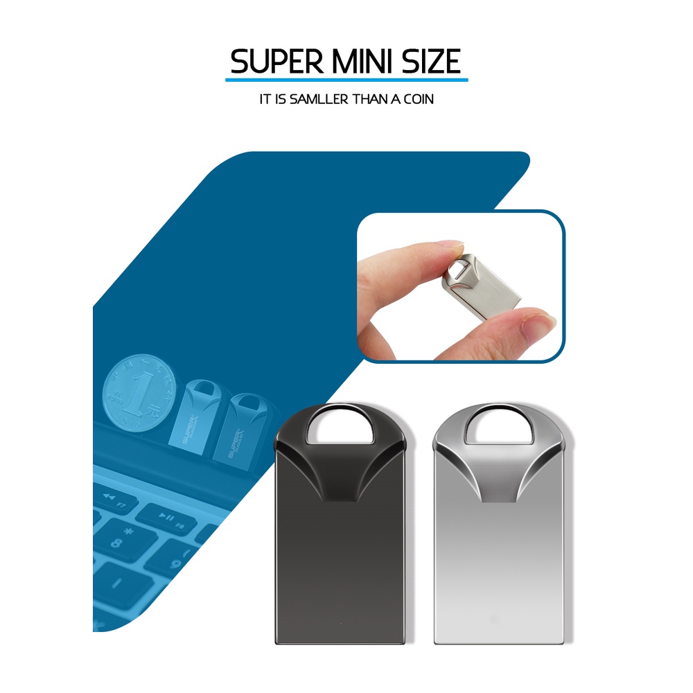 Flashdisk USB Mini Portable High Speed Anti Tabrakan 4GB / 8GB / 16GB / 32GB / 64GB / 128GB Warna Hitam / Silver