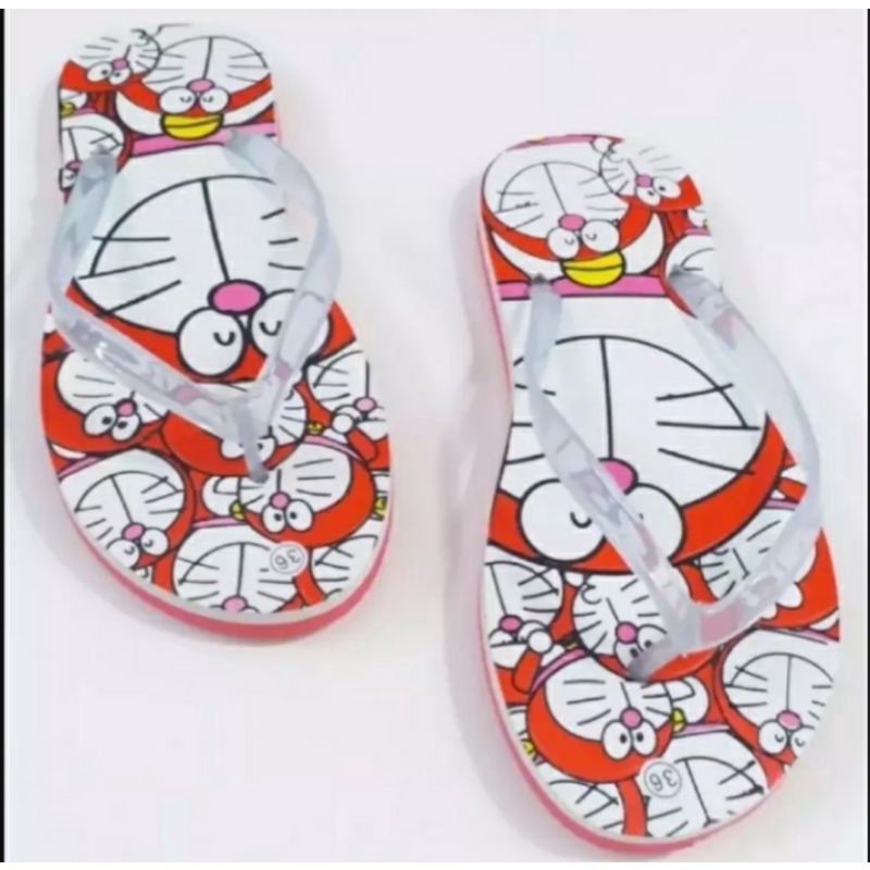 Sandal Jepit Jelly Perempuan Motip Doraemon Terbaru