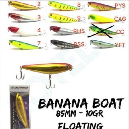 Lure PENCIL SOTELO PLATINUM BANANA BOAT (8,5cm / 10gr) FLOATING