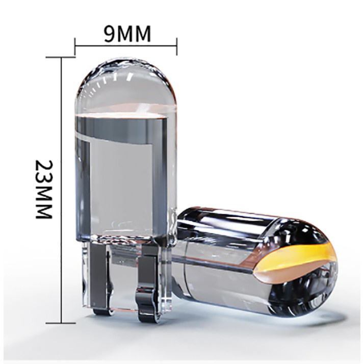 Lampu LED T10 Bulb 360 Sepasang 2 Pcs COB Kaca Kristal Resin Senja Sein Speedometer Plat Mobil Motor Universal