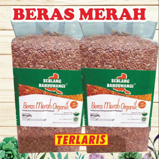 

BERAS MERAH/Beras Organik/Beras Vacum 1kg "Seblang Banyuwangi