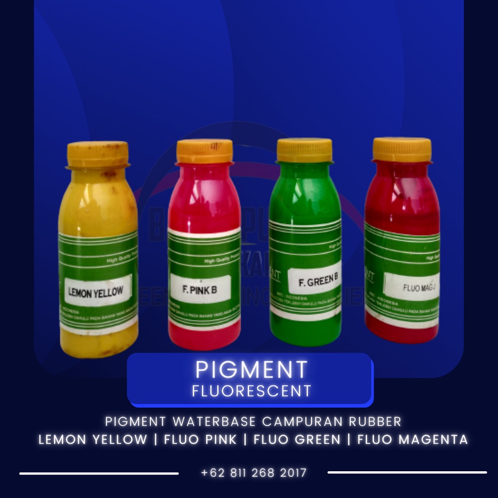 

PIGMENT FLUORESCENT BOTOL 1 ONS | Lemon Yellow Fluo Pink Fluo Green Fluo Magenta
