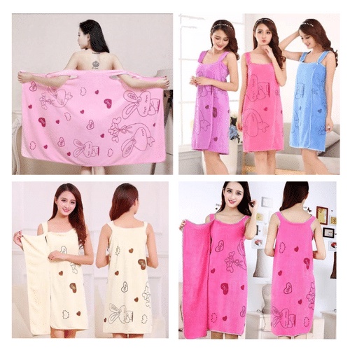 ANG HANDUK BAJU MANDI MODEL WEARABLE TOWEL KIMONO / HANDUK BAJU DEWASA KARAKTER