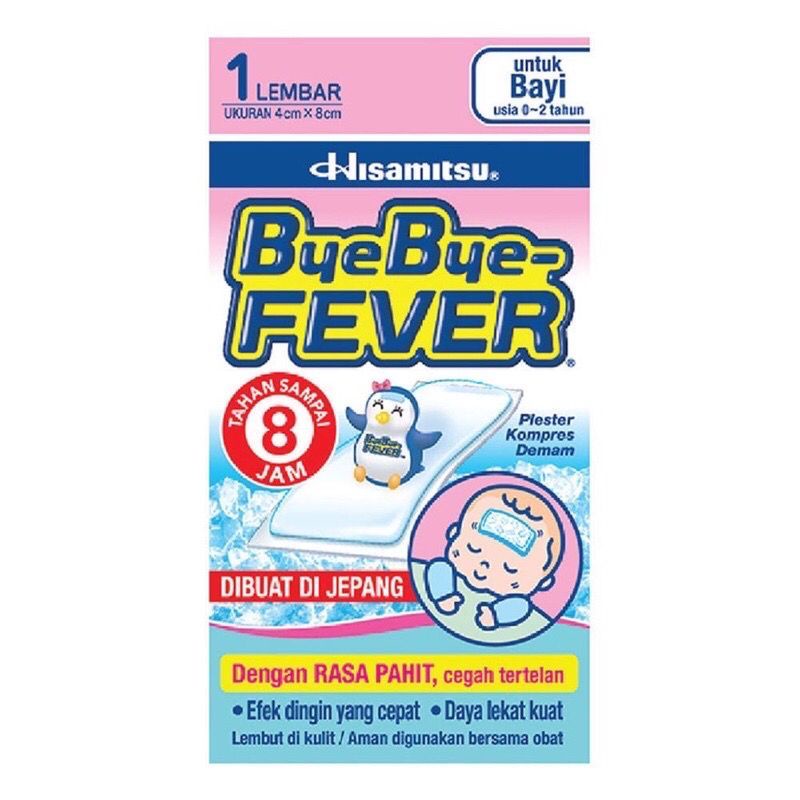 Plester Demam Bayi / Anak ByeBye Fever BYE BYE FEVER  - SATUAN / 1 lembar