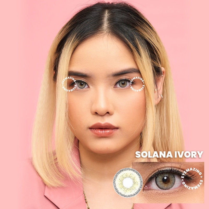 EYEMAZING Softlens -  Solana Ivory Gray / Grey / Abu Normal Minus Beda Minus