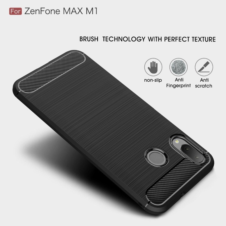 CASE SLIM FIT CARBON IPAKY ASUS ZENFONE MAX M1 ZB555KL SOFTCASE - FA