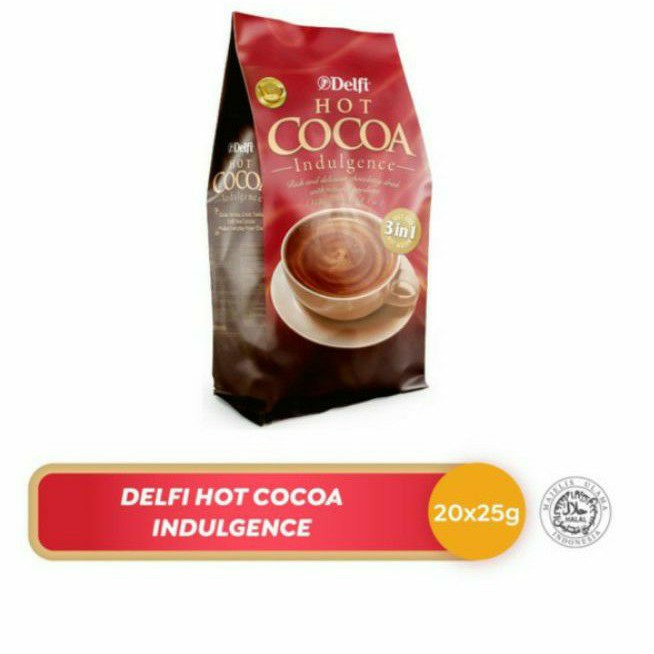 Delfi Hot Cocoa Indulgence 3 in 1 isi 20 sachet x 25gr Minuman Coklat bubuk