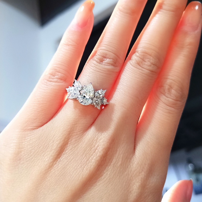 Cincin Titisan Air Mudah Perak 925 Wanita