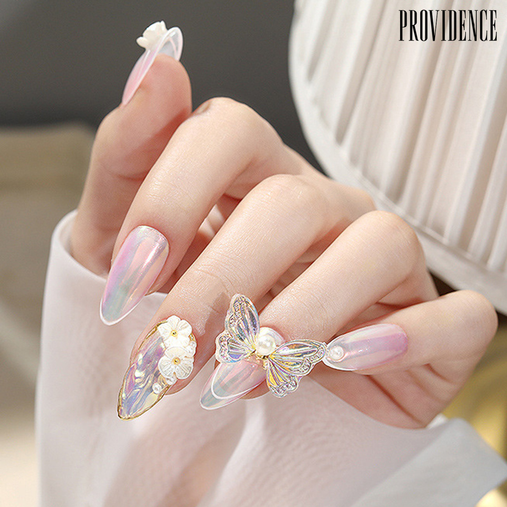 Providence 5pcs / Kantong Glitter Kupu-Kupu 3d Bahan Resin Untuk Dekorasi Nail Art