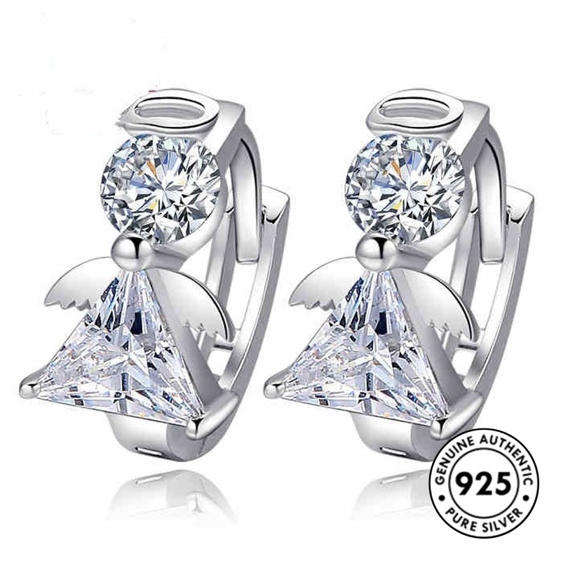 Anting Tusuk Sterling Silver 925 Desain Malaikat Lucu Untuk Wanita