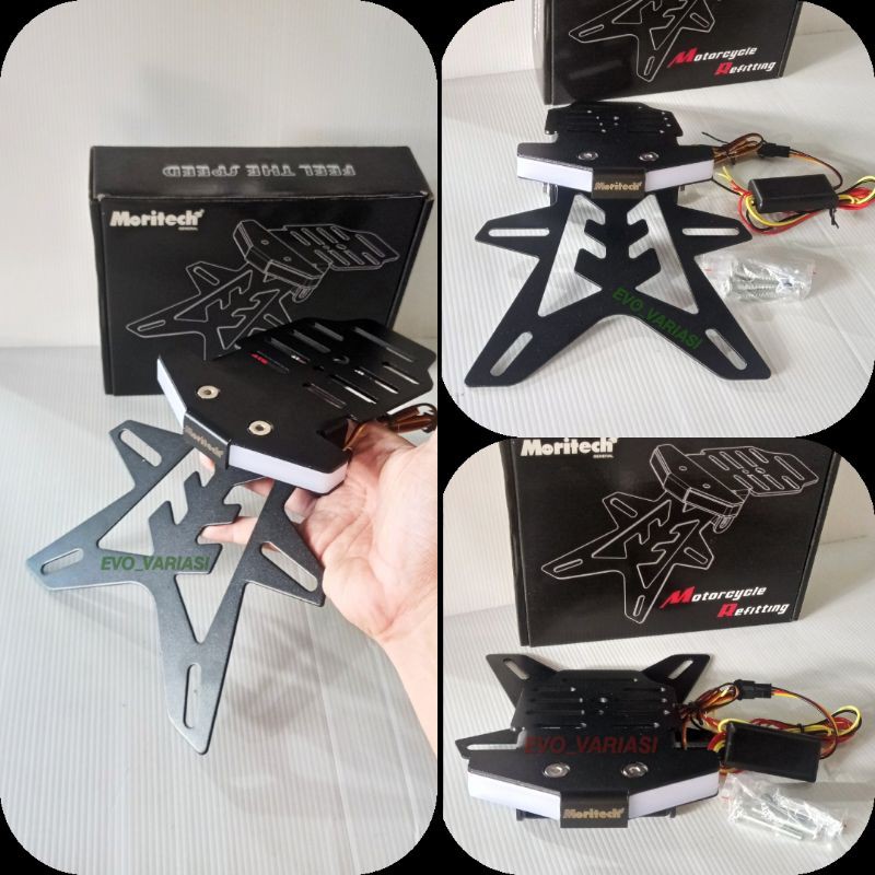 buntut spakbor klx NEW LED running rainbow breket lampu stop belakang tail tidy variasi motor