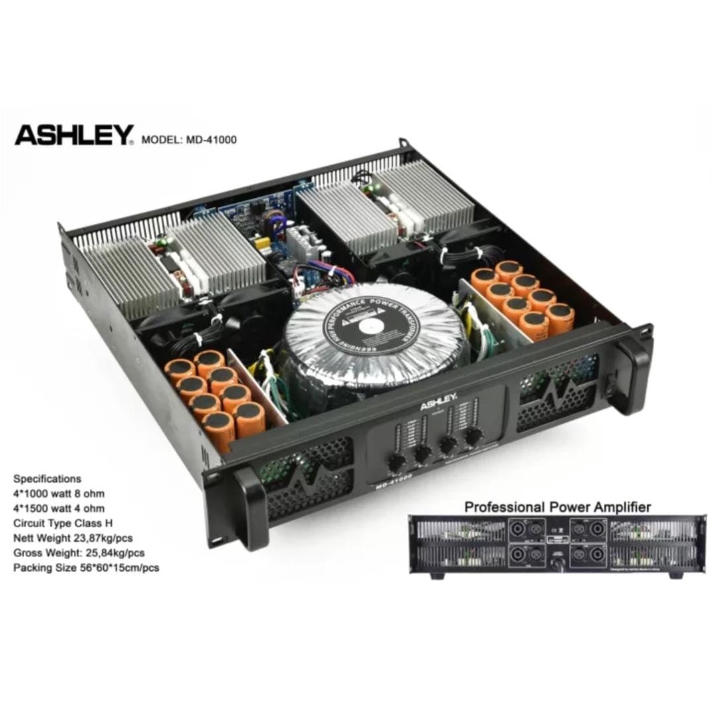 Power amplifier Ashley md41000 / md 41000 / MD41000 original 4channel