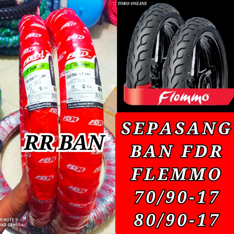 paket hemat sepasang ban montor fdr flemmo 70/90-17 dan 80/90-17 tubetype ban honda revo vega jupite