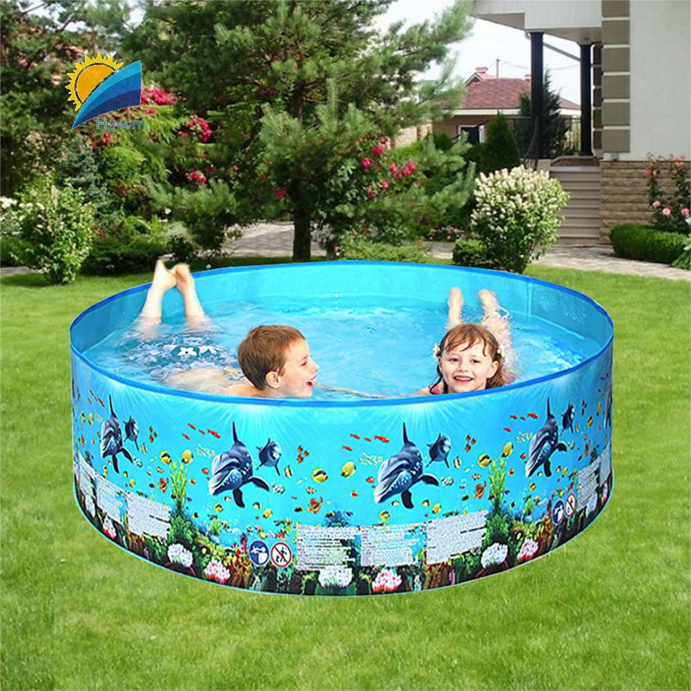 Hw Marine Pattern Swimming Pools Outdoor Backyard Foldable Kids