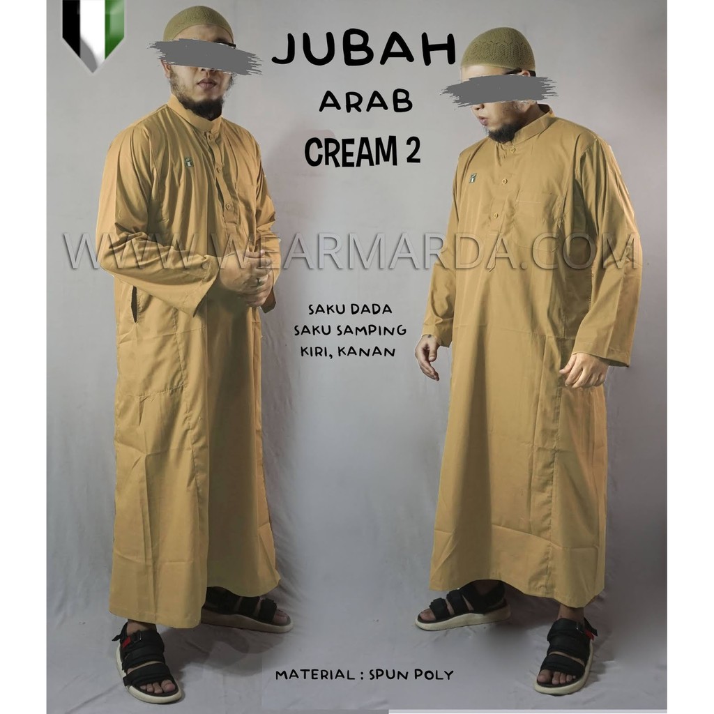 Thawb Saudi Jubah Ikhwan Muslim Model Gamis Pakistan Pria Syari Cream Krem Shopee Indonesia