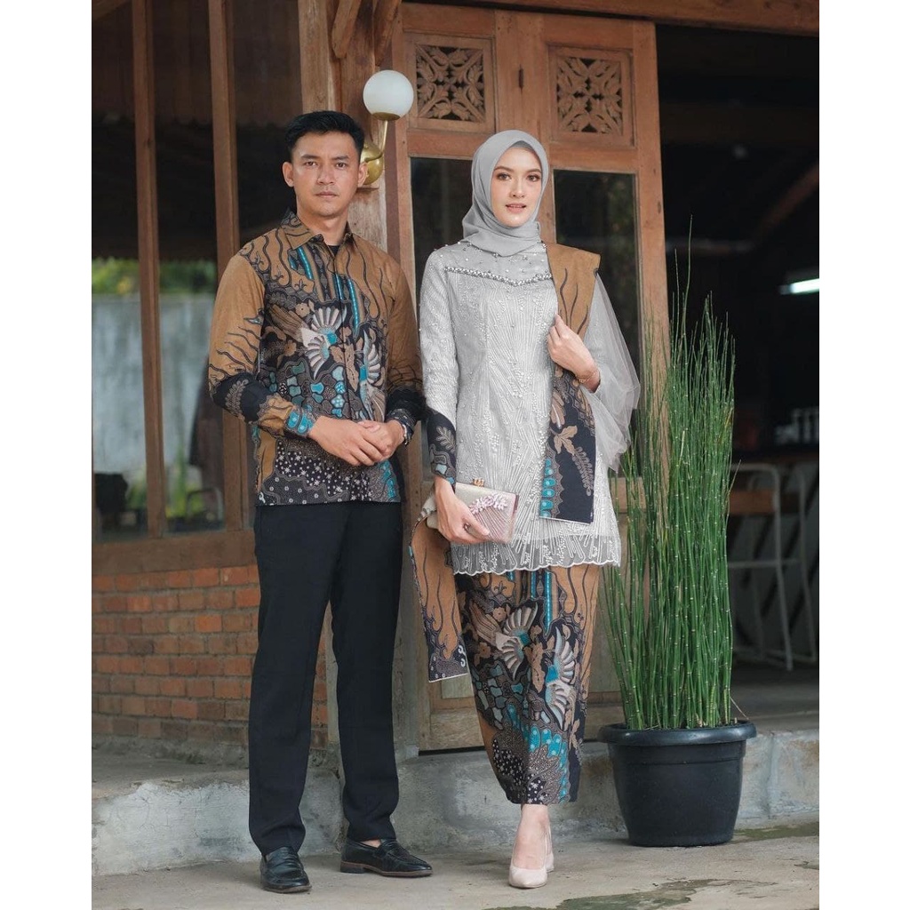 WID BATIK KEBAYA COUPLE SEMI PRANCIS Katun BAHAN KEBAYA FRANCE CORNELI COUPLE VEKKA 1 BATIK COUPLE