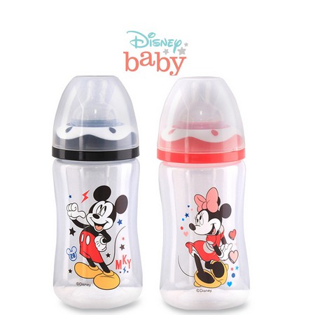 Botol Susu WIDE NECK DOT BULAT - 125 ml &amp; 250 ml LUSTY BUNNY MILK BOTTLE HANDLE  Tipe mickey minni