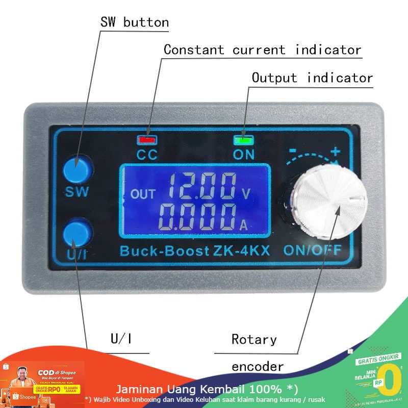 (BISA COD) RVOSTR Module DC Buck Boost Converter CC CV 30V 4A with LED Display - ZK-4KX