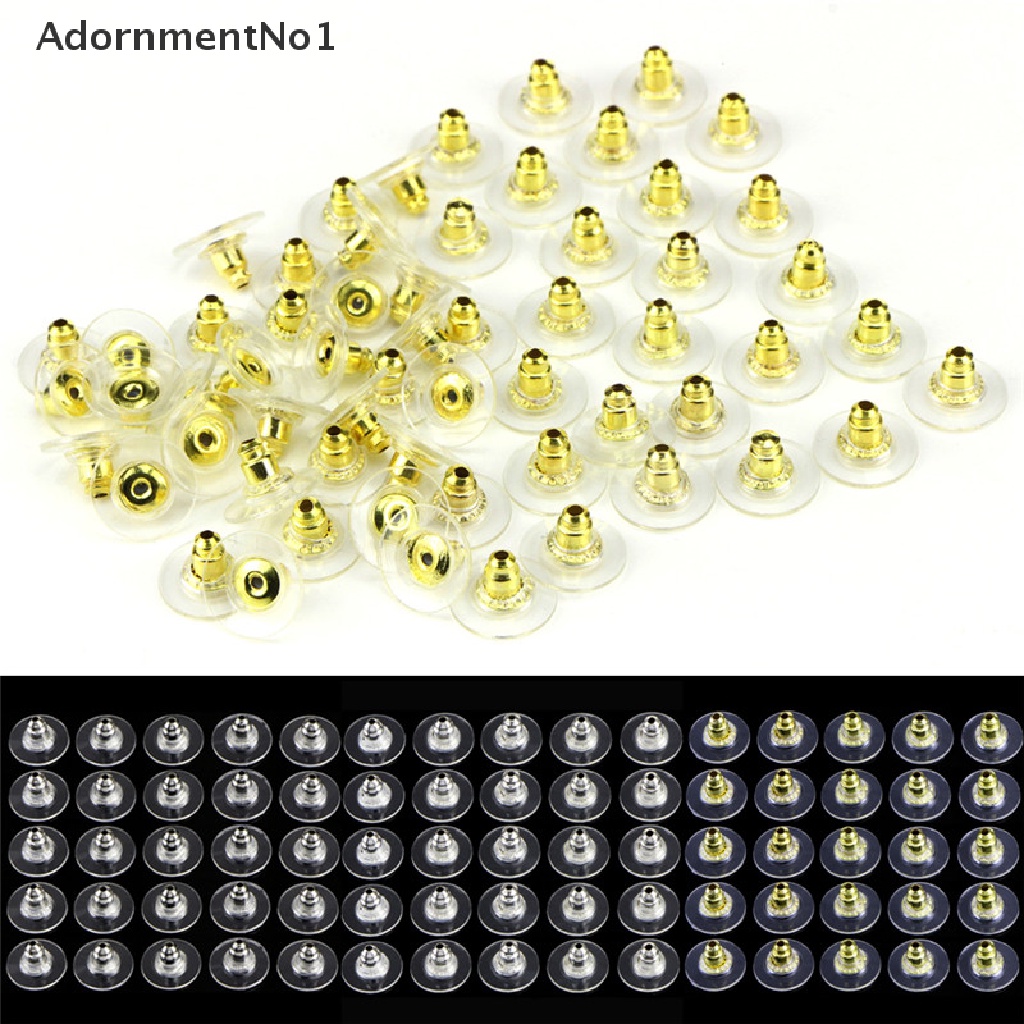 (AdornmentNo1) 60pcs / Set Stopper Anting Tusuk Warna Silver / Gold