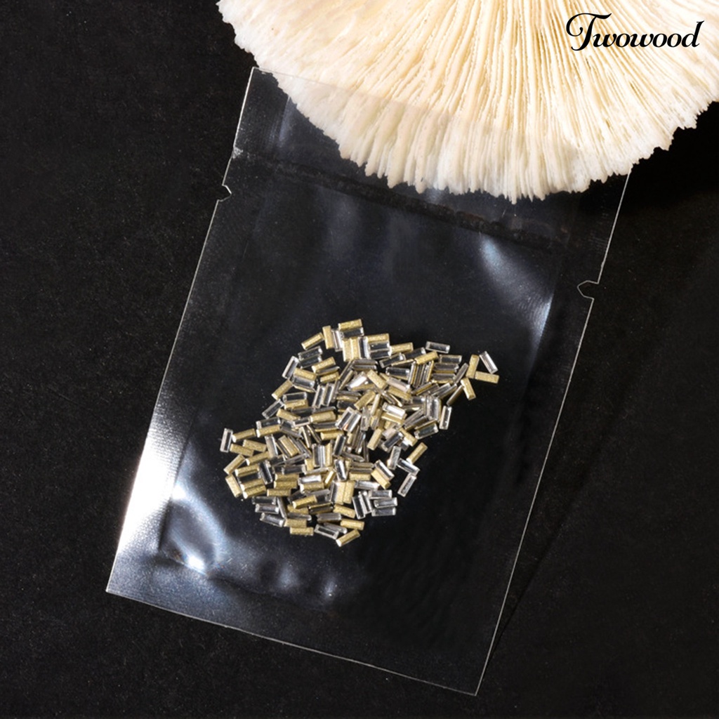 200 Pcs Ornamen Berlian Imitasi Bentuk Kotak Untuk Manicure Charms