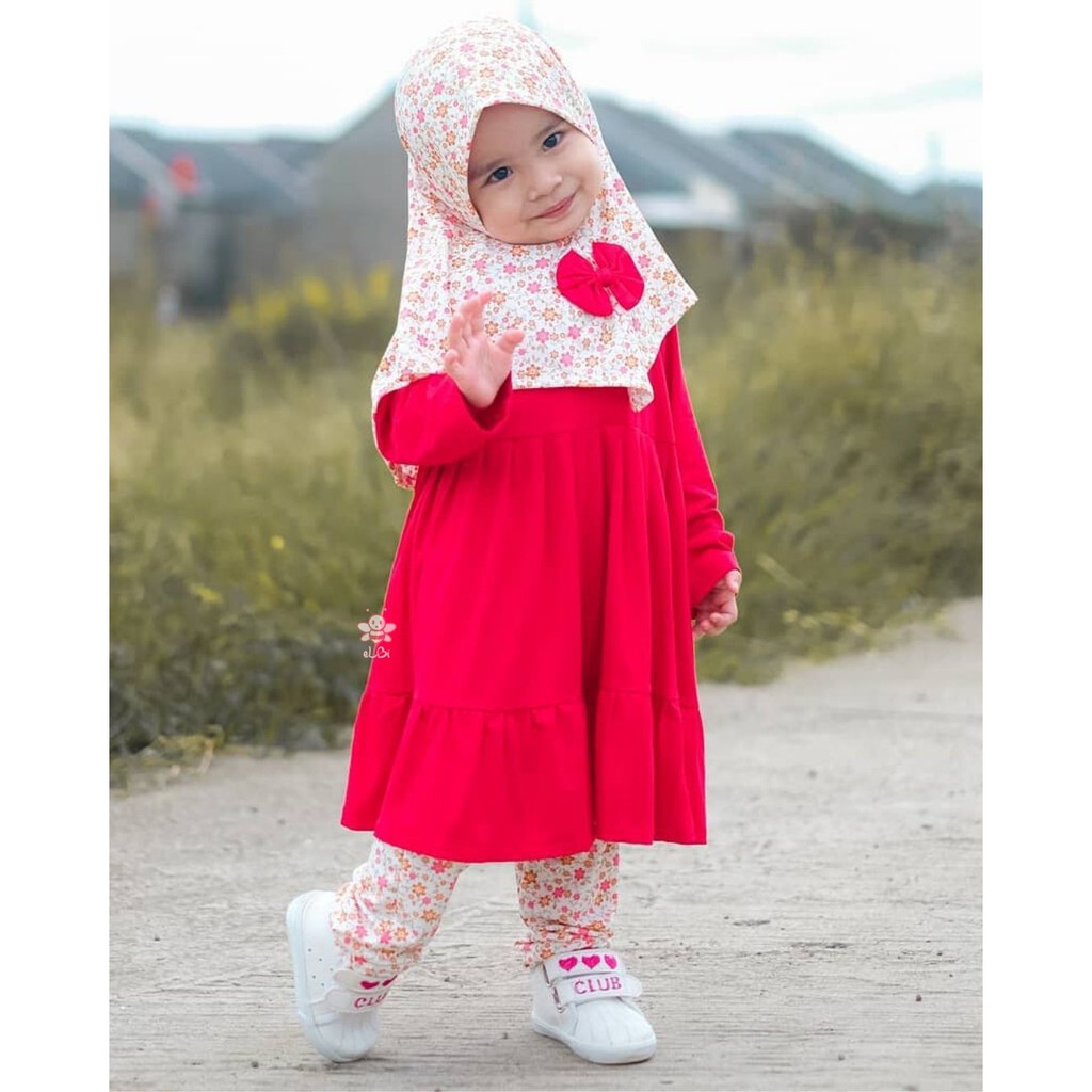 Baju Muslim Anak Usia 1-6 Tahun Nayla Series free hijab Model Baju Muslim Anak Perempuan 2022