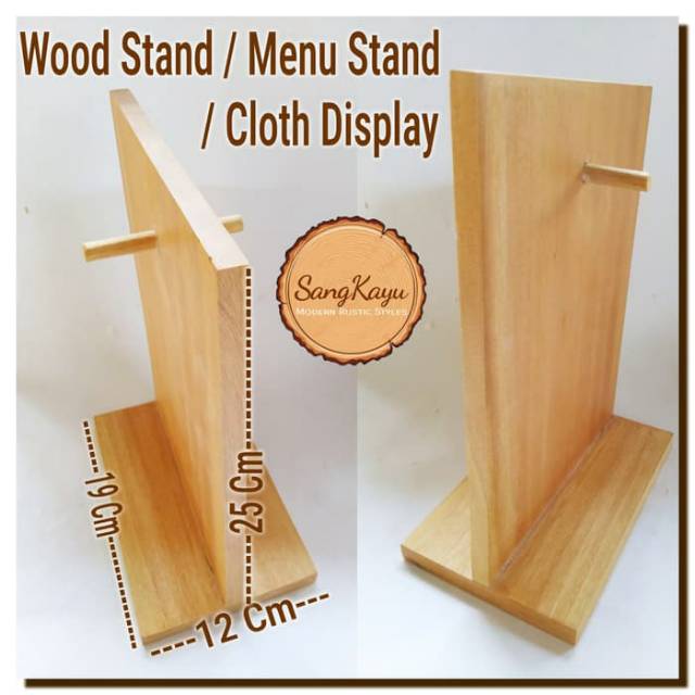 Multi purpose display Menu stand 25x19cm Cloth display wood stand