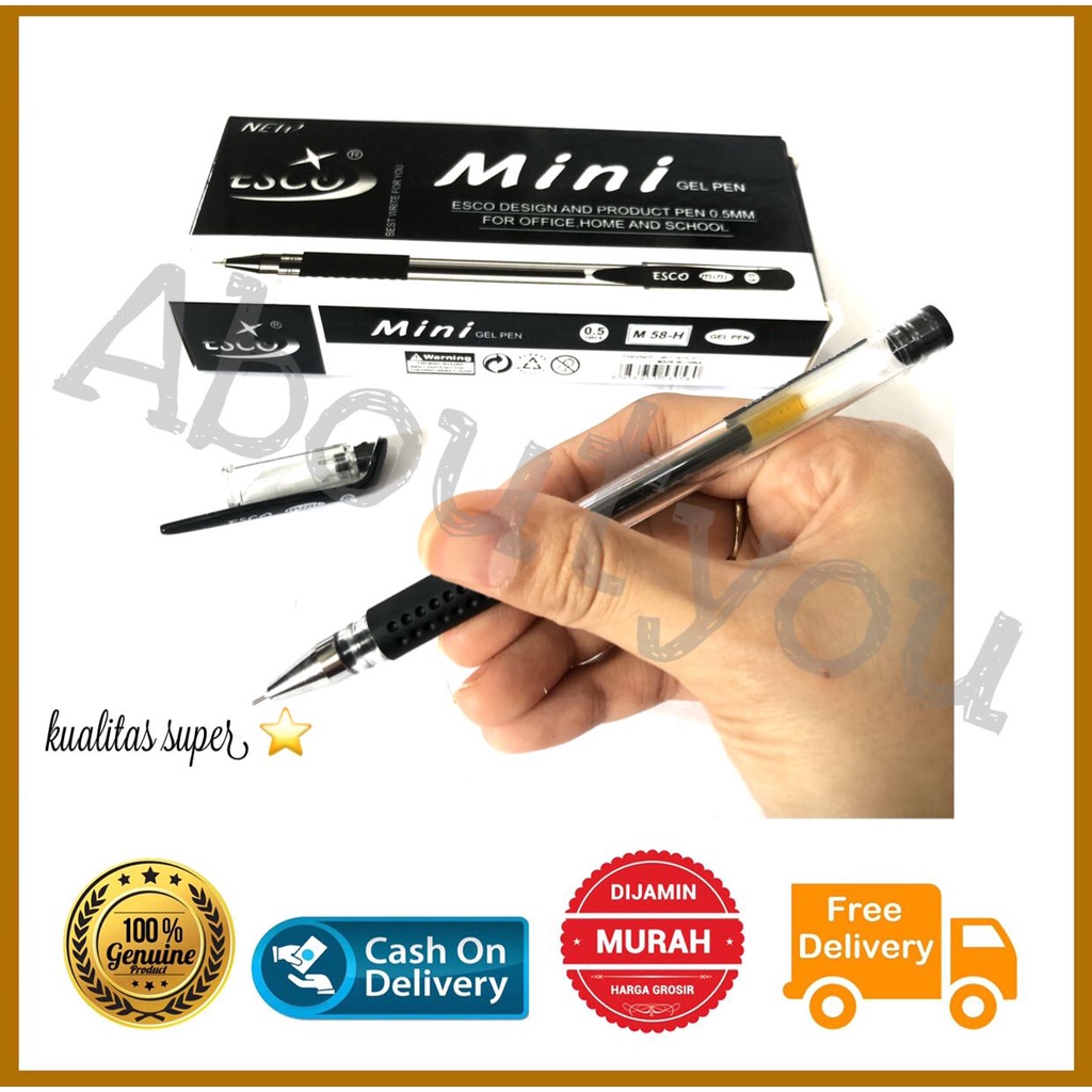 

Pulpen MINIGEL GEL PEN jel hitam 0.5 mm pena per BATANG murah