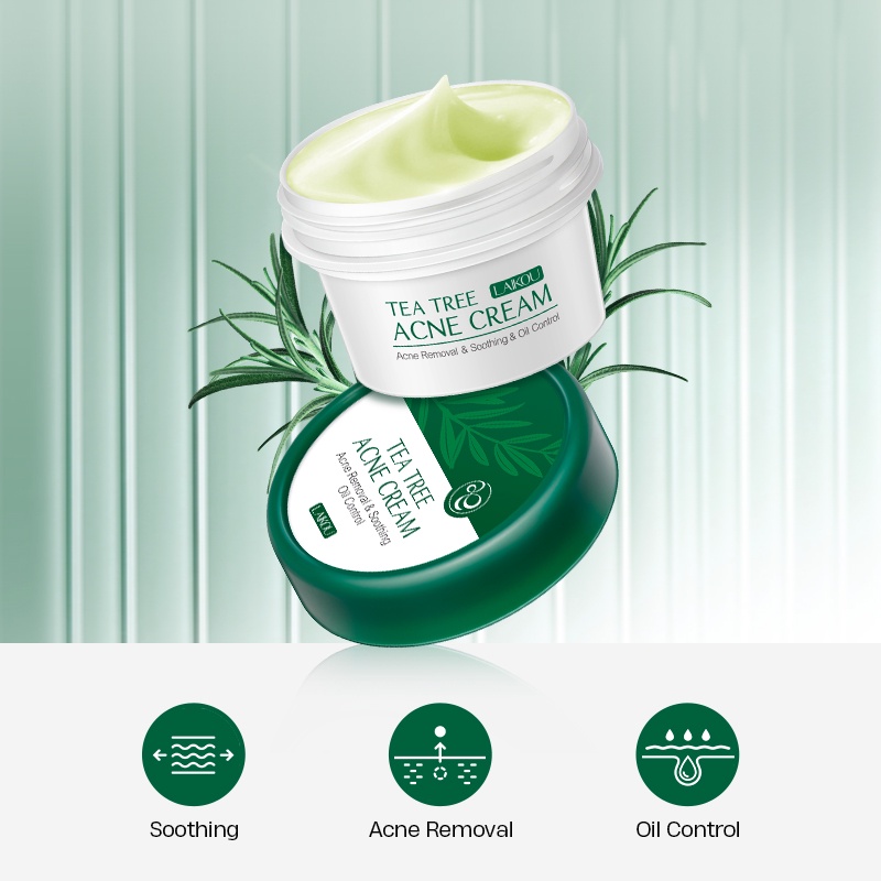 LAIKOU Tea Tree Acne Cream Jerawat Menenangkan Kulit Kemerahan Bekas Jerawat 20g