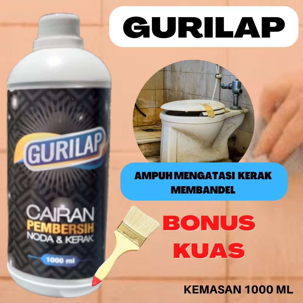 Jual Pembersih Kerak Kamar Mandi Gurilap Bonus Kuas Pembasmi Noda Di