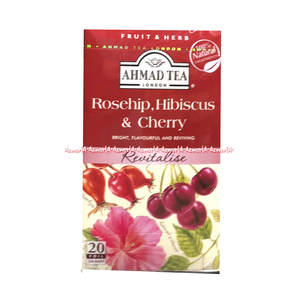 Ahmad Tea Fruit &amp; Herbs infuision Rosehip &amp; Hibiscus Cherry 20foil Teh Rasa Buah Ceri Mawar Ahmadtea Rose Ship