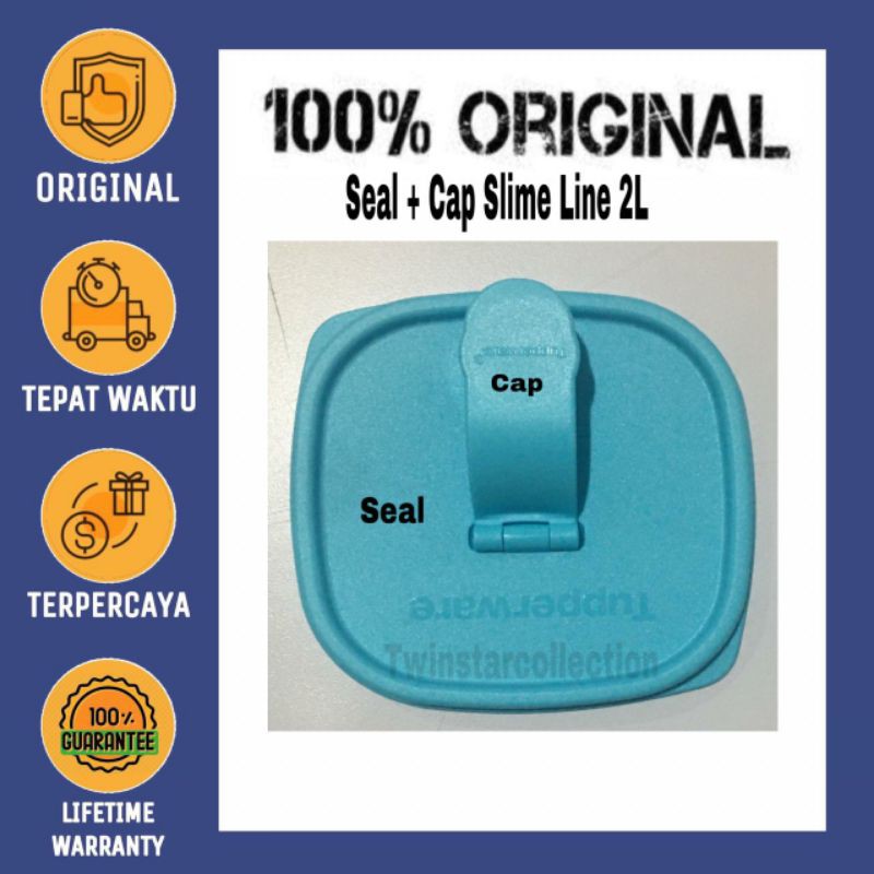 Promo Seal / Tutup  Cap Slim Line Botol 2 L / Free Bubble Wrap Tupperware