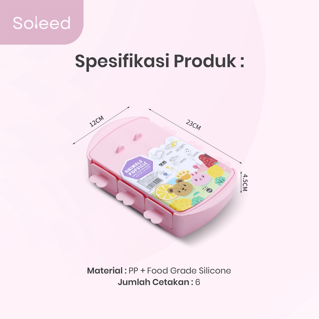 CETAKAN SILIKON ES KRIM PUDING JELLY ANIMAL POPISCLE MOLD 6 CUP