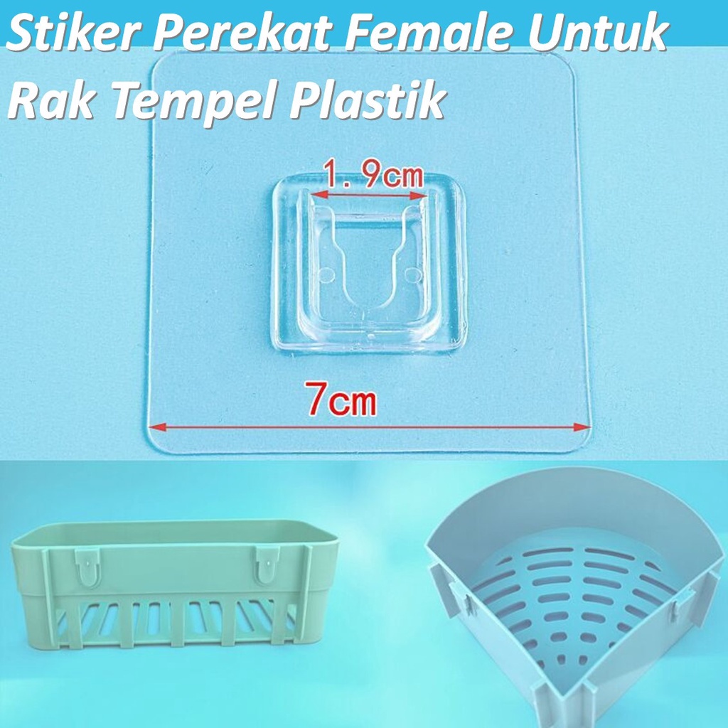 AVVET Gantungan Dinding Tempel Female Tembok Transparant Socket Hook Rak Kamar Mandi Serbaguna Murah Import