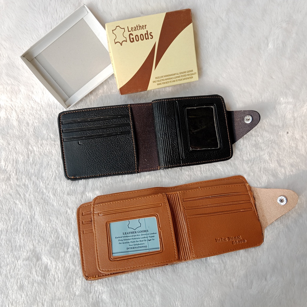 dompet pria dewasa hitam simple model lipat distro keren asli kulit murah JURAGAN INSOLE