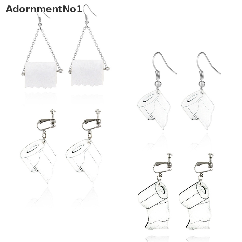 (AdornmentNo1) Anting Tusuk Gantung Desain Geometri Tisu Gulung 3D Kreatif Untuk Wanita