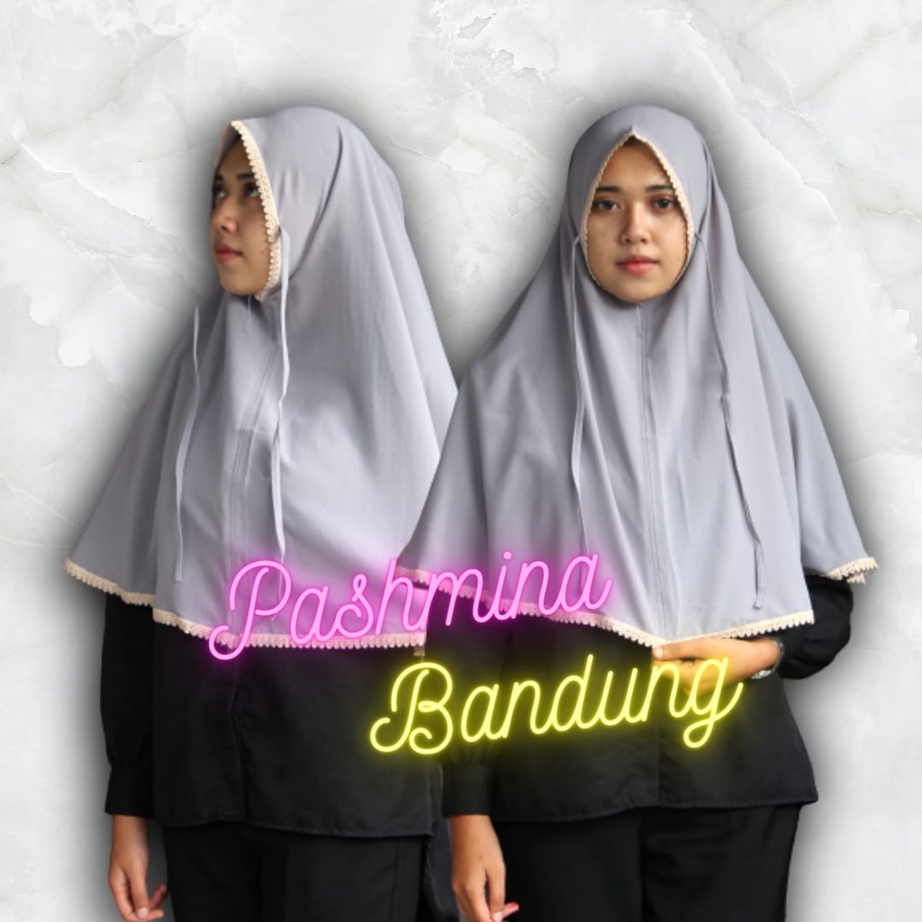 Hijab Bergo Maryam Renda Full Atas Bawah Dewasa Diamond Strecth