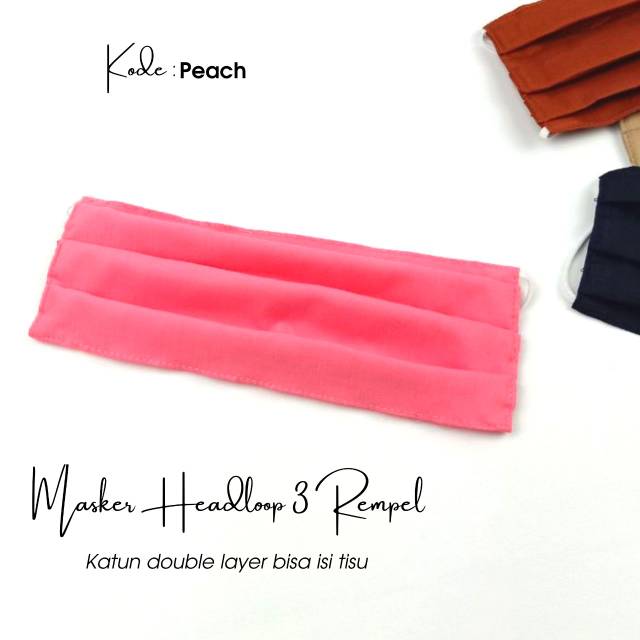 Masker kain katun double isi filter tissue 3 Rempel