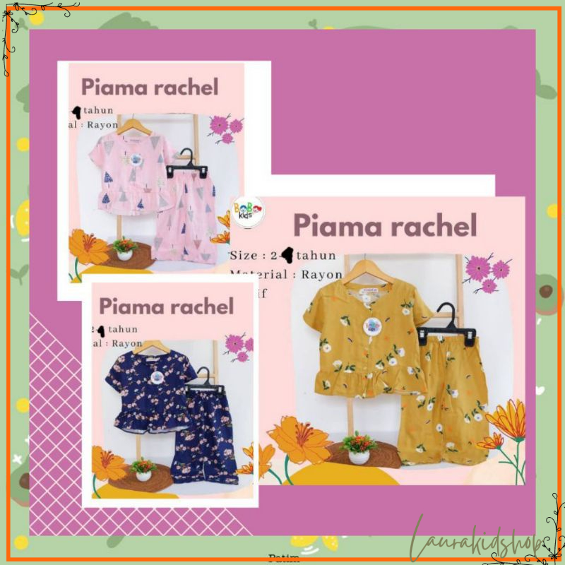 Piyama Anak Perempuan Katun motif 1-4 Tahun