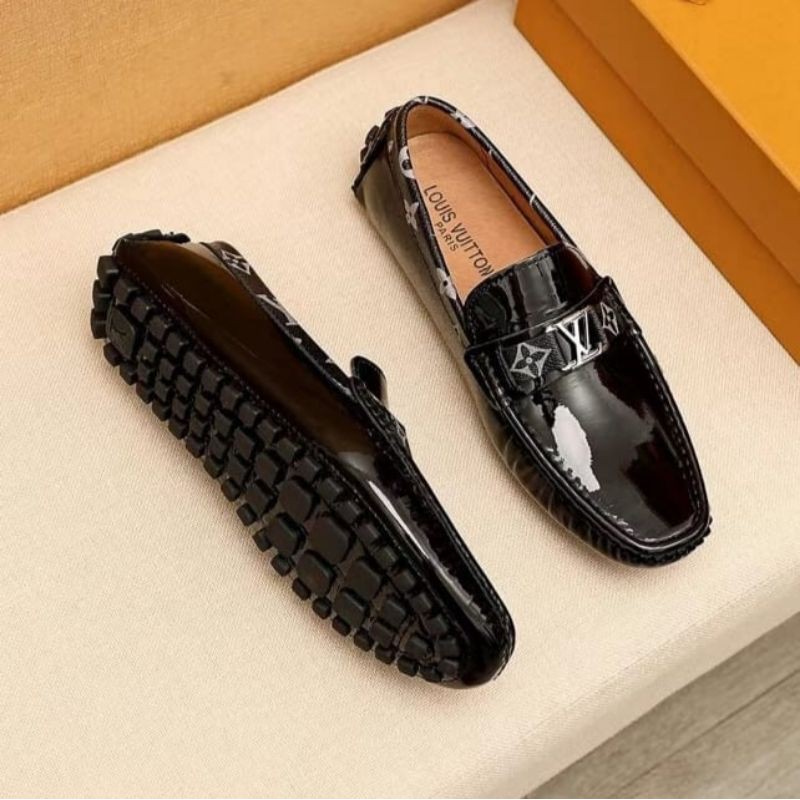 sepatu lv loafer sepatu pria slip on mirror quality sepatu kulit kasual