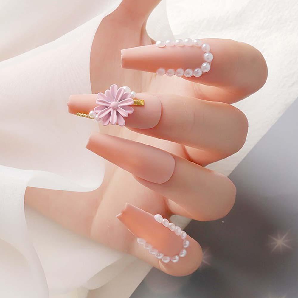 Mxbeauty Perhiasan Nail Art Bunga Musim Semi Dan Musim Panas Pesona Elegan Double Layer Flower DIY Desain Nail Art