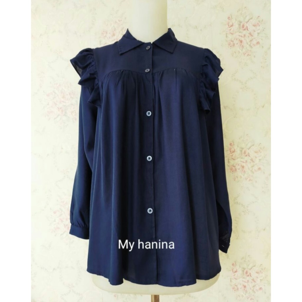 Hanina blouse Atasan kemeja wanita formal