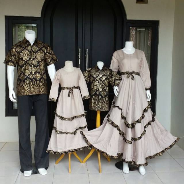 Couple keluarga syari batik prada komplit ayah ibu anak ORI