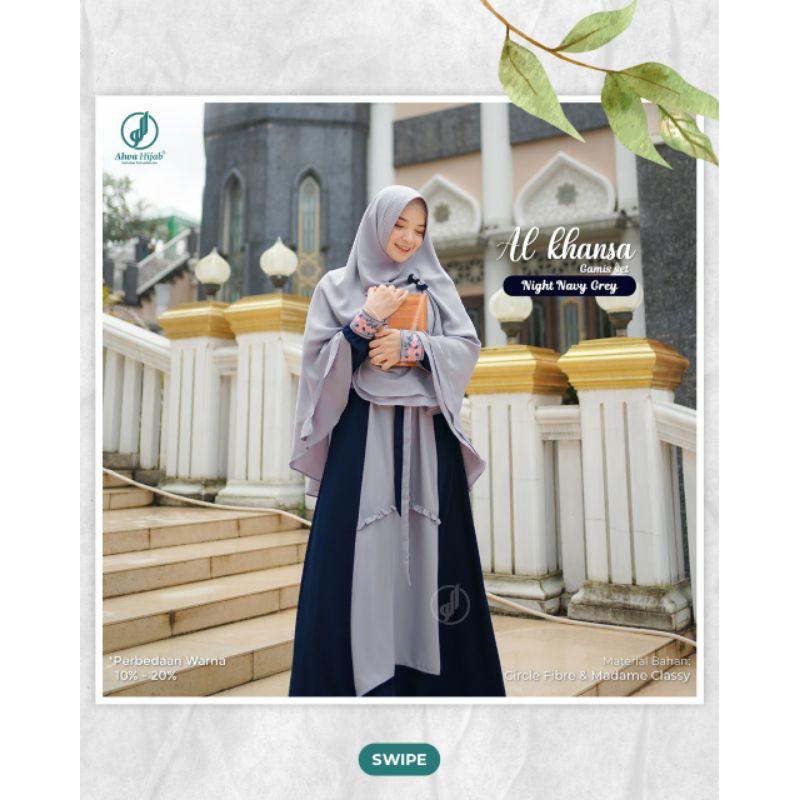 GAMIS SYAFIA &amp; AL KHANSA SET KHIMAR || ALWA HIJAB