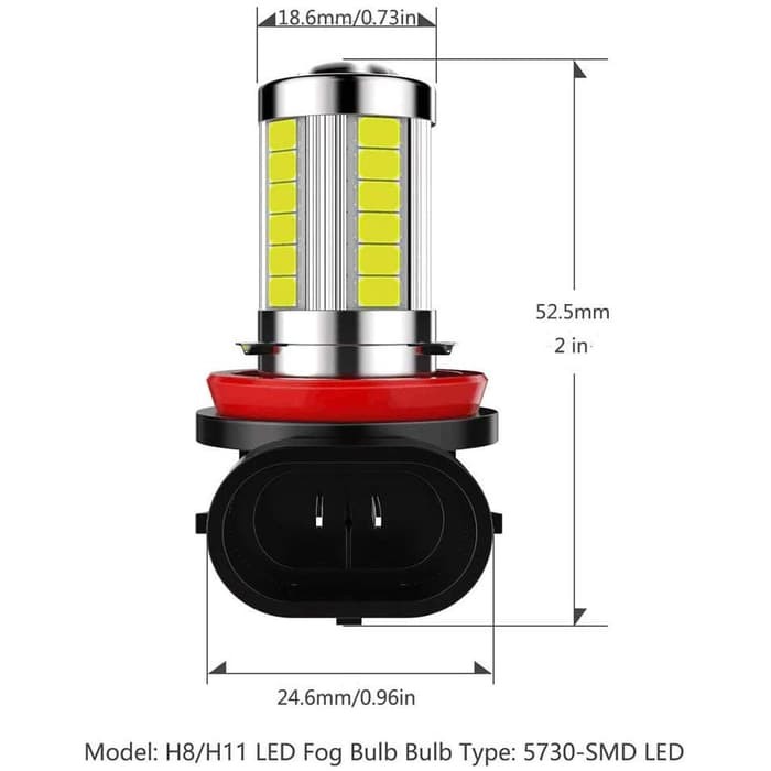 lampu fog lamp Foglamp Led Mobil H11 H16 HB3 HB4 9005 9006 33 TITIK Led 5 sisi Super Bright