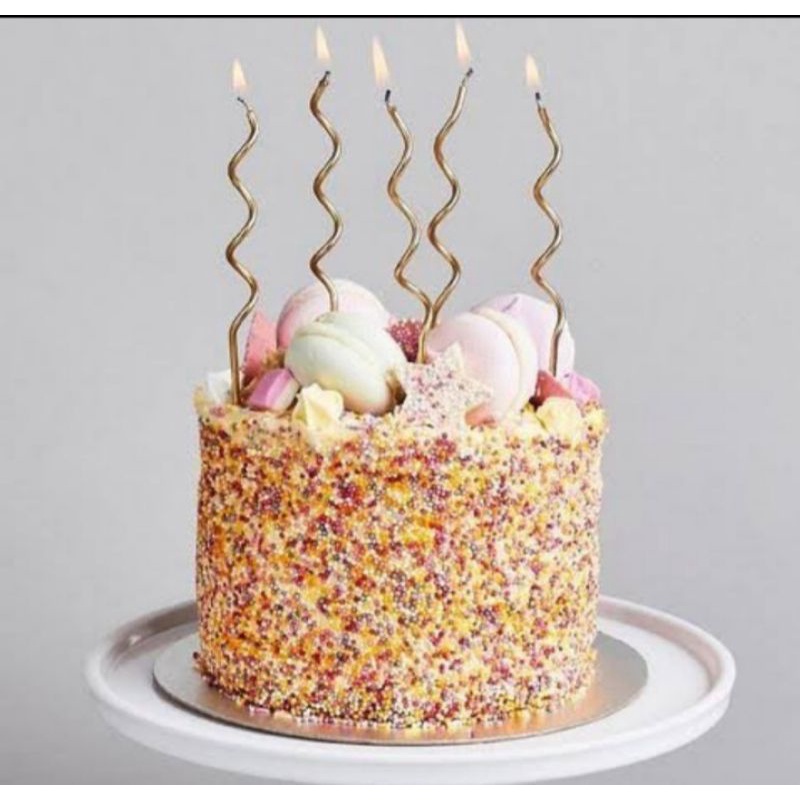 Lilin Ulang Tahun Spiral Panjang Warna Warni Lilin Spiral Panjang Pastel Metalic