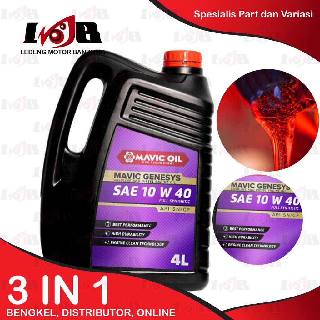 Galon 4 Liter Oli Mavic Geo 10w40 SF/CF jaso MA 2 Mobil Oil